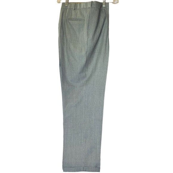 Austin Reed Pleated Front Wool Blend Dress Pants Mens Size 40x32.5 Micro Check - Picture 1 of 11